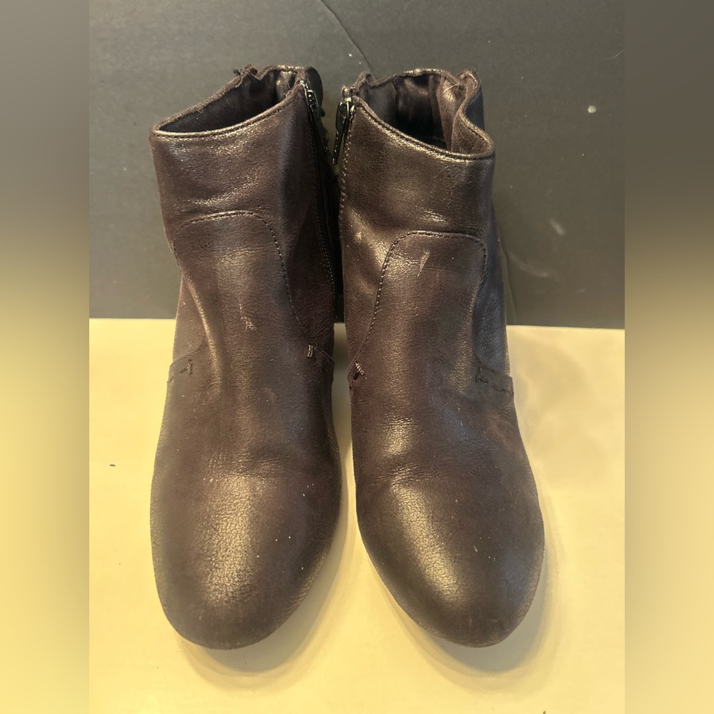 Report Black Leather Ankle Booties